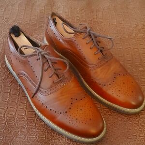 British tan men's dress shoes